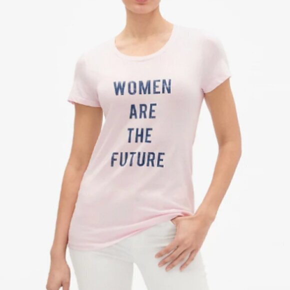 GAP Pink Tee T-Shirt Women are the Future XL - Picture 1 of 8